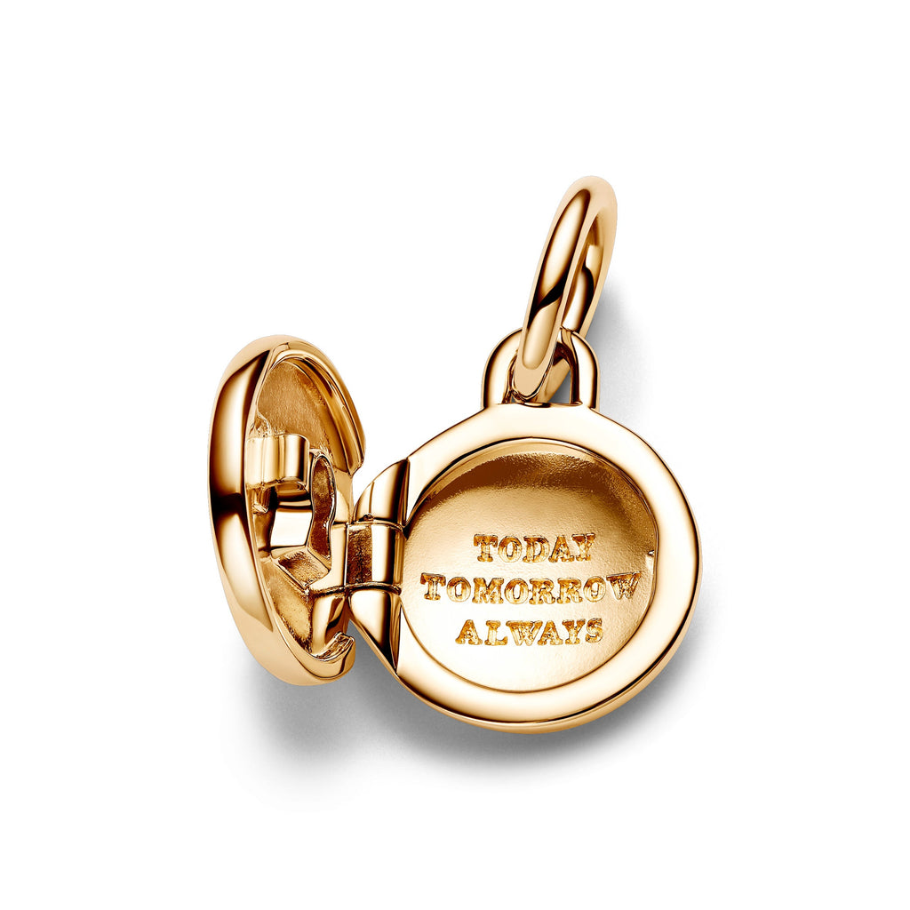 PANDORA Openable And Engravable Love Locket Dangle Charm 14K Gold Plated Unique Metal Blend Charms Bracelet Charm Jewelry Gift