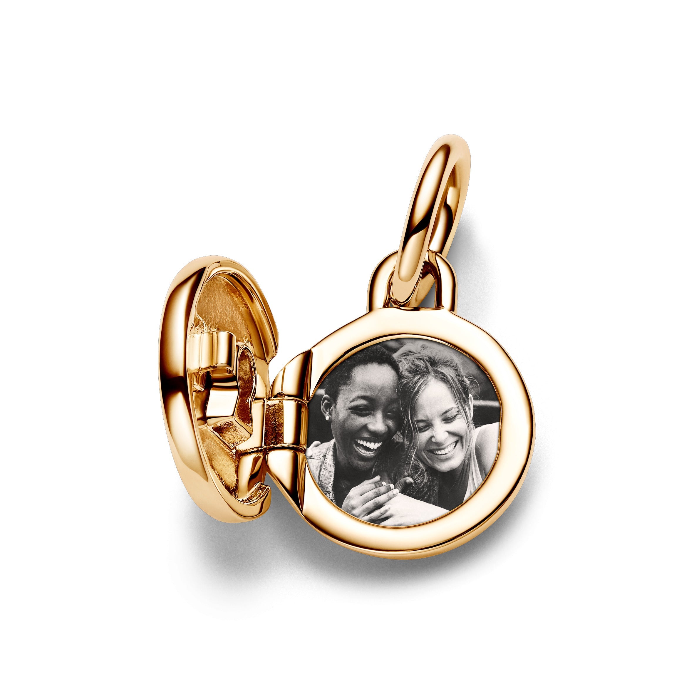 PANDORA Openable And Engravable Love Locket Dangle Charm 14K Gold Plated Unique Metal Blend Charms Bracelet Charm Jewelry Gift