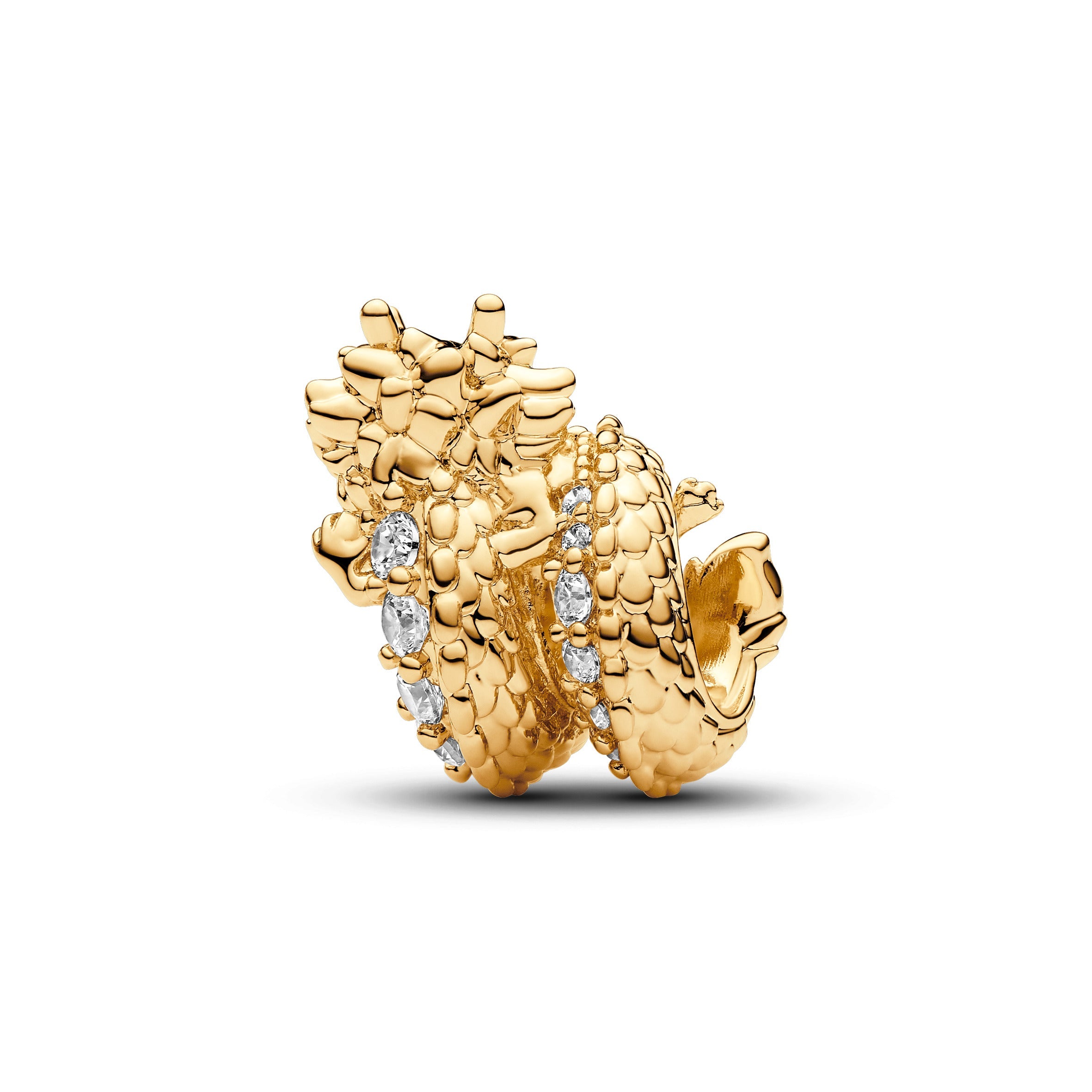 PANDORA Chinese Year Of The Dragon Charm 14K Gold Plated Unique Metal Blend Charms Bracelet Charm Jewelry Gift