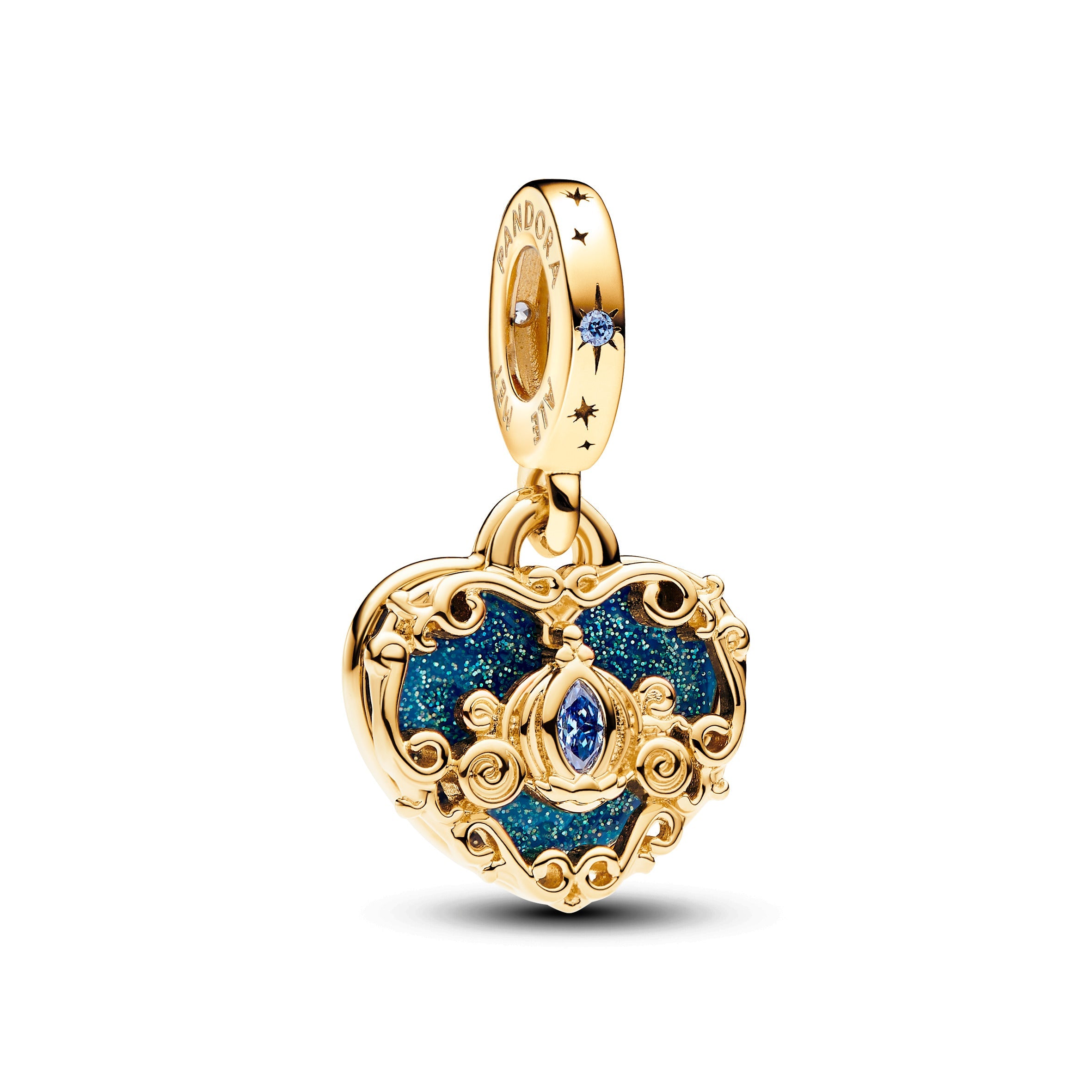 PANDORA Disney Cinderella S Carriage And Heart Double Dangle Charm Disney X PANDORA Charms Bracelet Charm Jewelry Gift