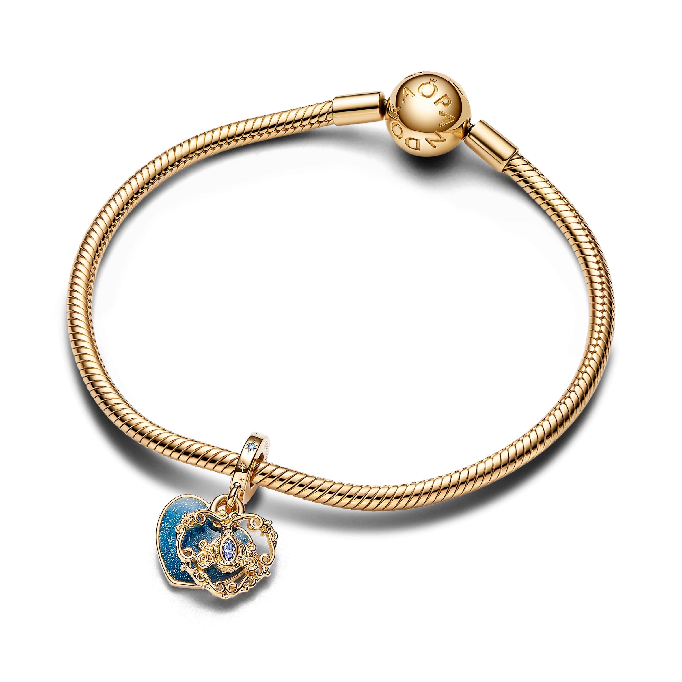PANDORA Disney Cinderella S Carriage And Heart Double Dangle Charm Disney X PANDORA Charms Bracelet Charm Jewelry Gift