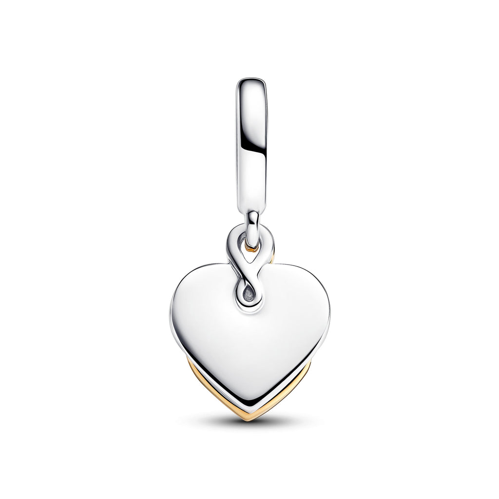 PANDORA Lab-grown Diamond Engravable Mom Double Dangle Charm 14K Gold Plated Unique Metal Blend Mothers Day Charms Bracelet Charm Jewelry Gift