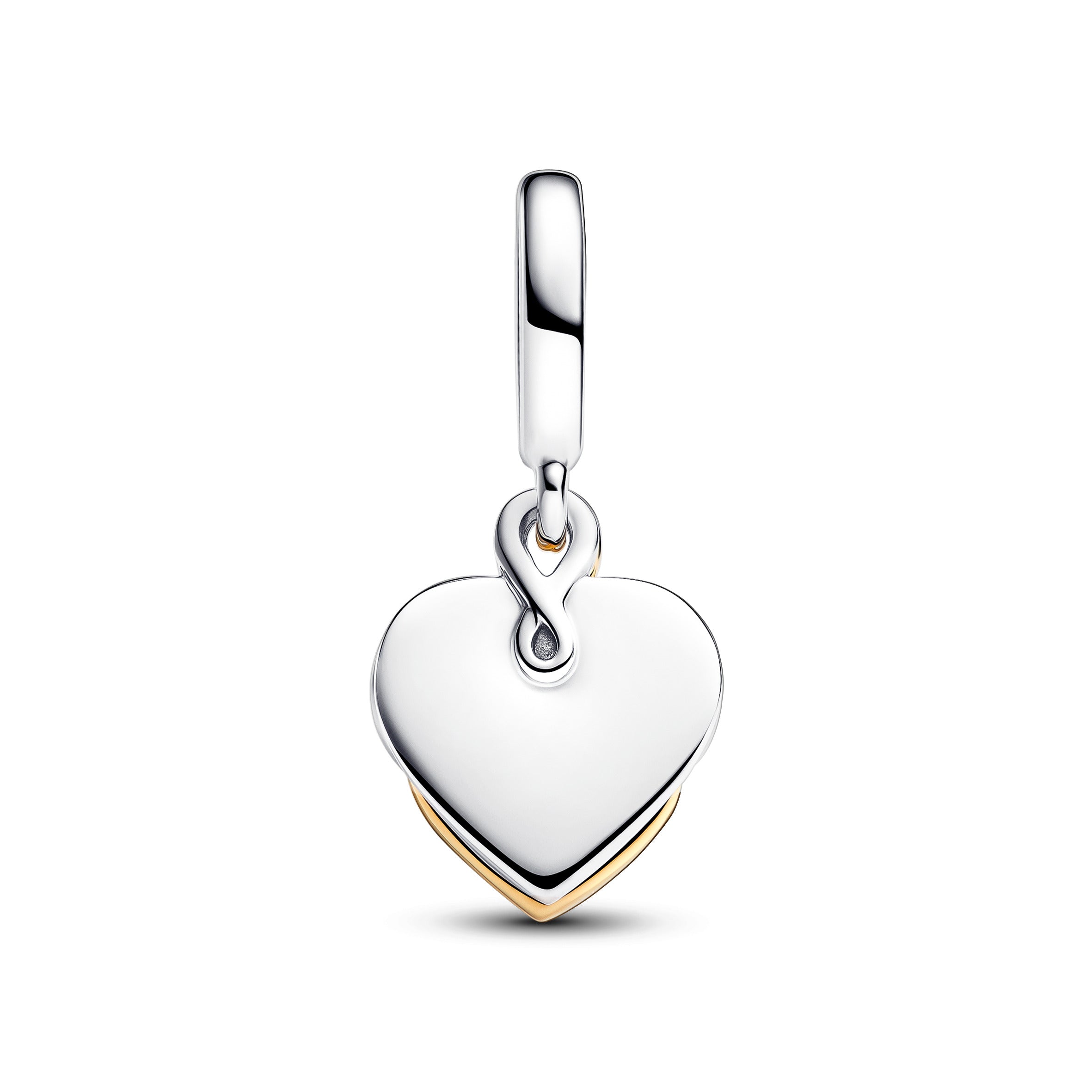 PANDORA Lab-grown Diamond Engravable Mom Double Dangle Charm 14K Gold Plated Unique Metal Blend Mothers Day Charms Bracelet Charm Jewelry Gift