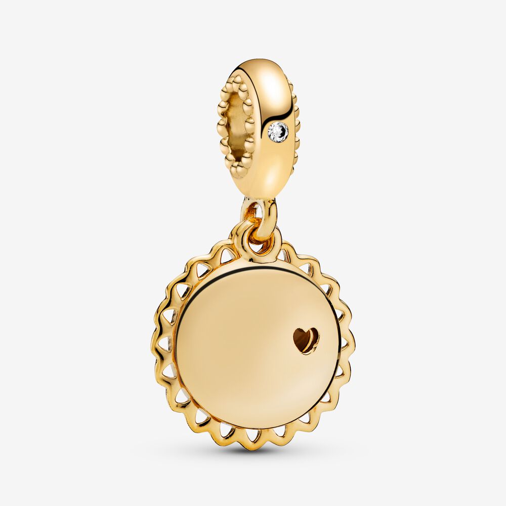 PANDORA You Are My Sunshine Dangle Charm 14K Gold Plated Unique Metal Blend Charms Bracelet Charm Jewelry Gift