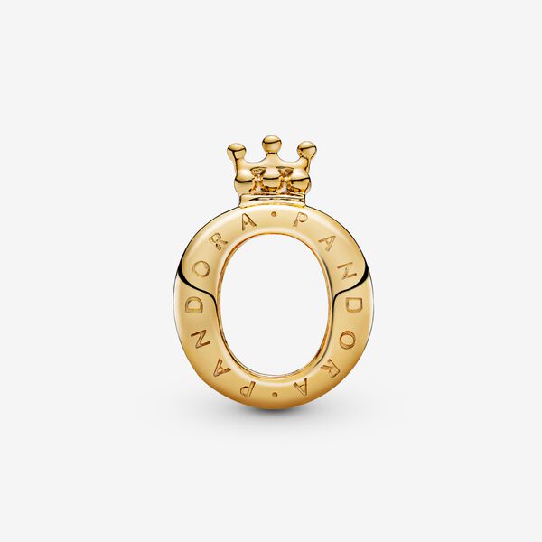 PANDORA Crown O Logo Charm 14K Gold Plated Unique Metal Blend Charms Bracelet Charm Jewelry Gift