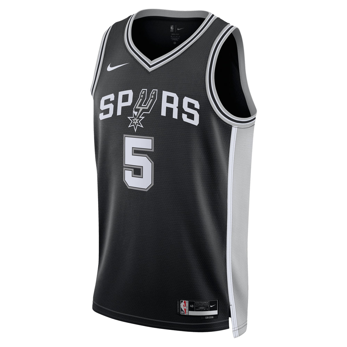 San Antonio Spurs NBA Nike Icon Swingman Jersey - Black - Stephon Castle - Unisex