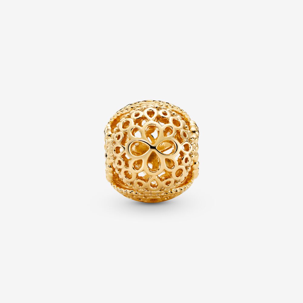 PANDORA Openwork Flower Charm Charms Bracelet Charm Jewelry Gift