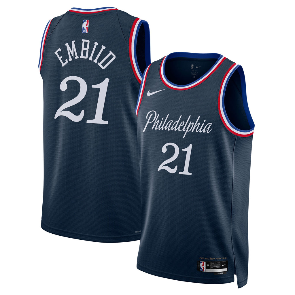 Philadelphia 76ers NBA Nike 2025/26 City Edition Swingman Jersey - Navy - Joel Embiid - Unisex