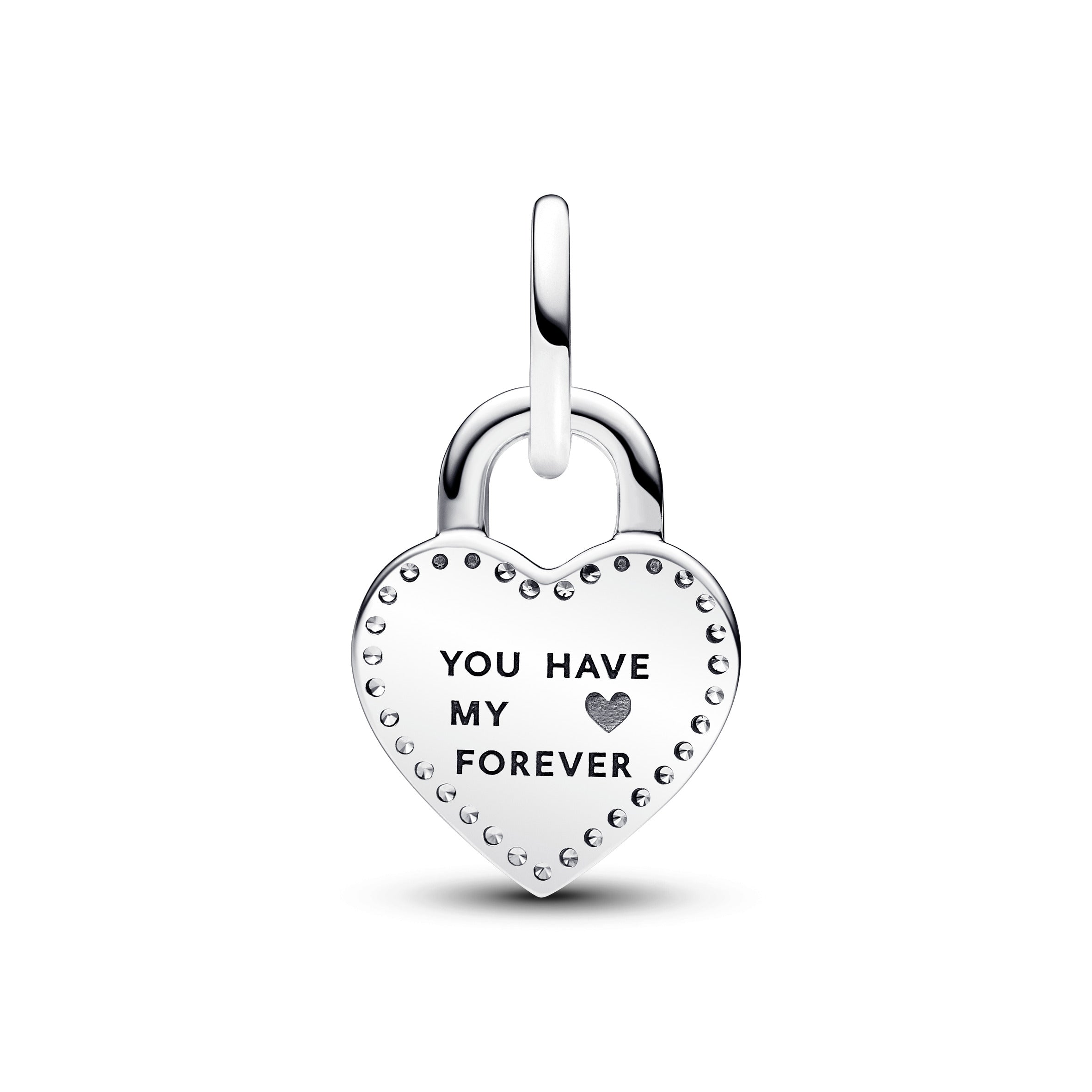 PANDORA Two-tone Twistable Heart Padlock Double Dangle Charm Charms Bracelet Charm Jewelry Gift