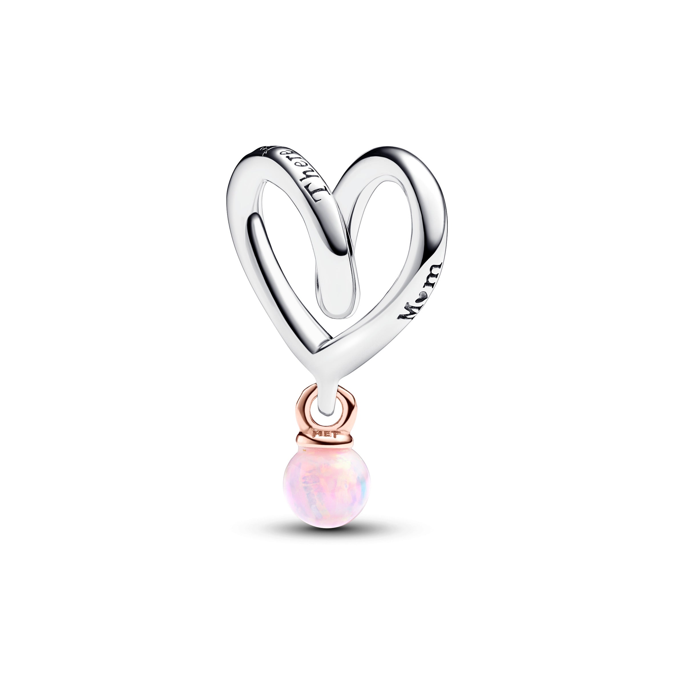 PANDORA Two-tone Wrapped Heart Charm Charms Bracelet Charm Jewelry Gift