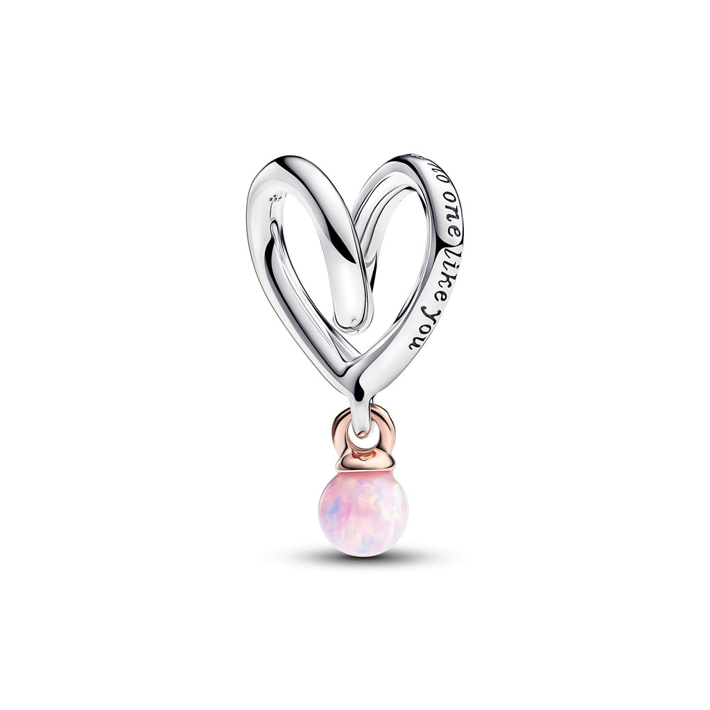 PANDORA Two-tone Wrapped Heart Charm Charms Bracelet Charm Jewelry Gift