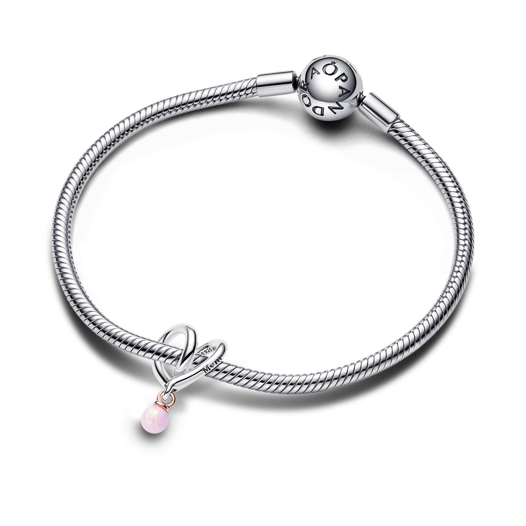 PANDORA Two-tone Wrapped Heart Charm Charms Bracelet Charm Jewelry Gift