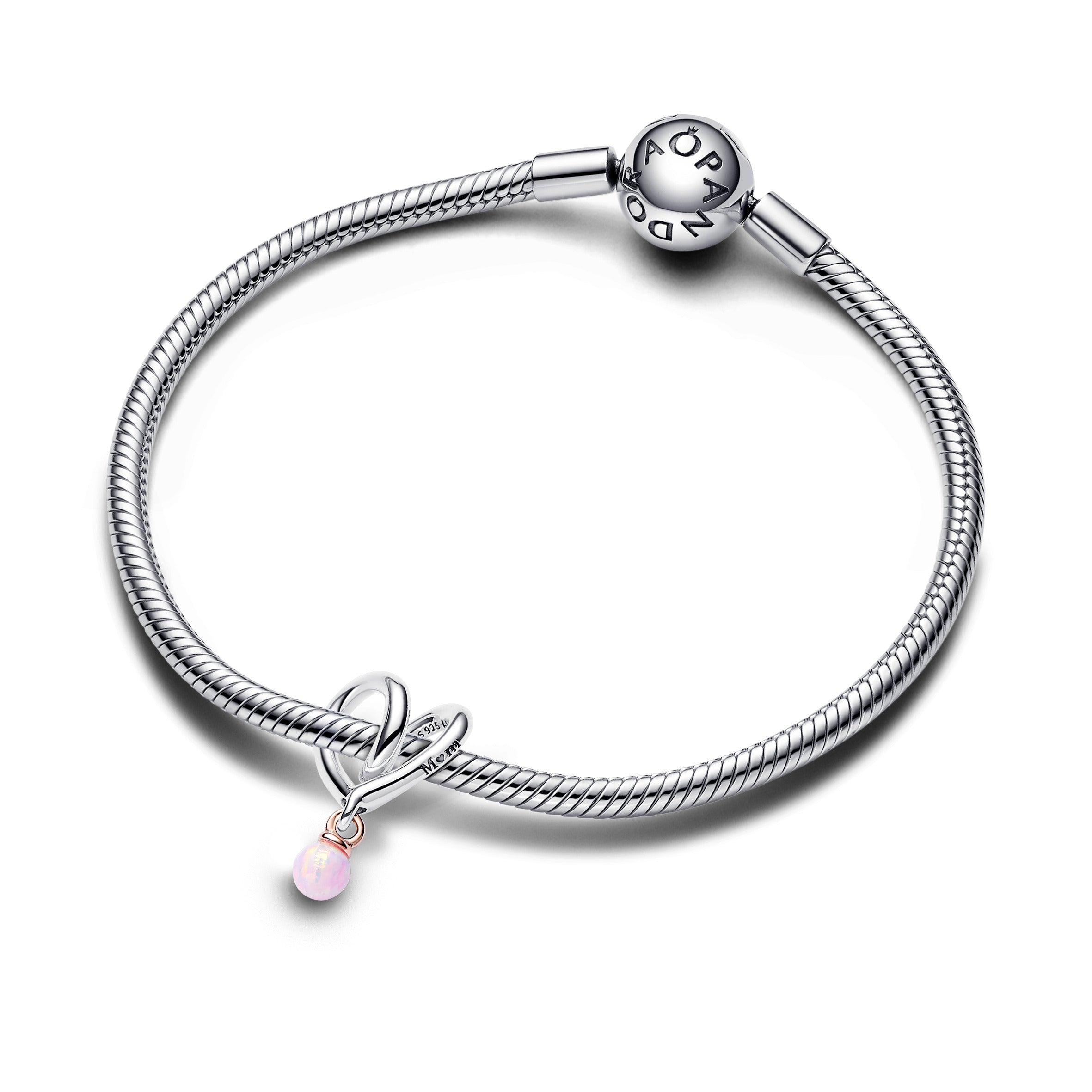 PANDORA Two-tone Wrapped Heart Charm Charms Bracelet Charm Jewelry Gift
