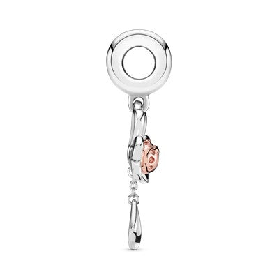 PANDORA Clover And Ladybird Dangle Charm 14K Rose Gold Plated Unique Metal Blend Charms Bracelet Charm Jewelry Gift