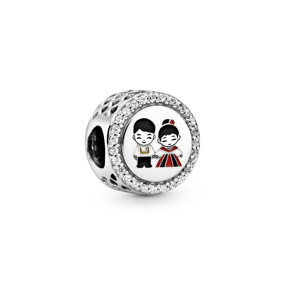 PANDORA Traditional Philippine Costume Charm Cubic Zirconia Silver Travel Charms Bracelet Charm Jewelry Gift