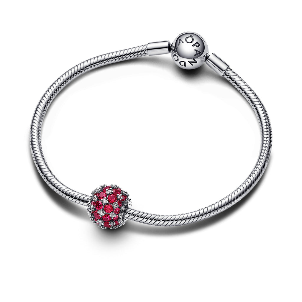PANDORA Sparkling Pavé Round Pink Charm Charms Bracelet Charm Jewelry Gift