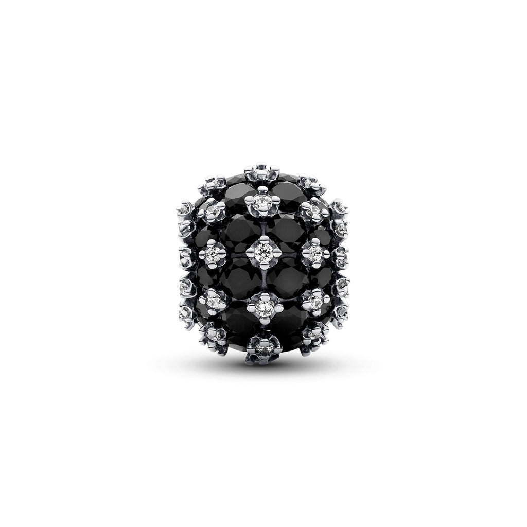 PANDORA Sparkling Pavé Round Black Charm Charms Bracelet Charm Jewelry Gift