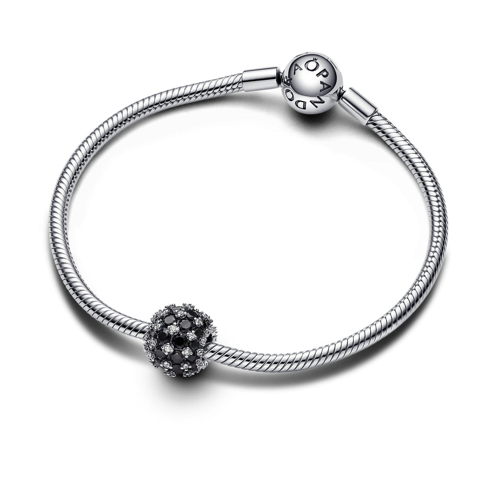 PANDORA Sparkling Pavé Round Black Charm Charms Bracelet Charm Jewelry Gift