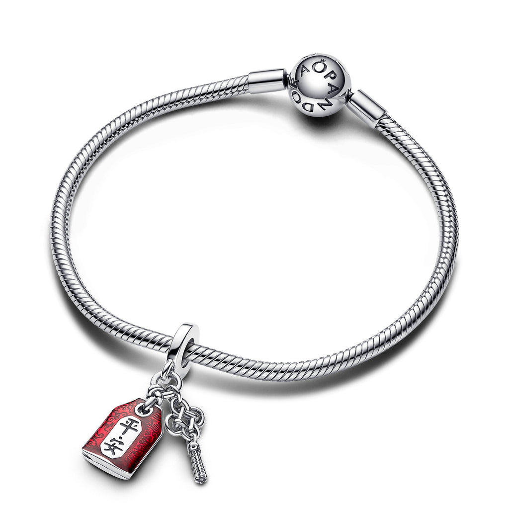 PANDORA Lucky Amulet Double Dangle Charm Charms Bracelet Charm Jewelry Gift
