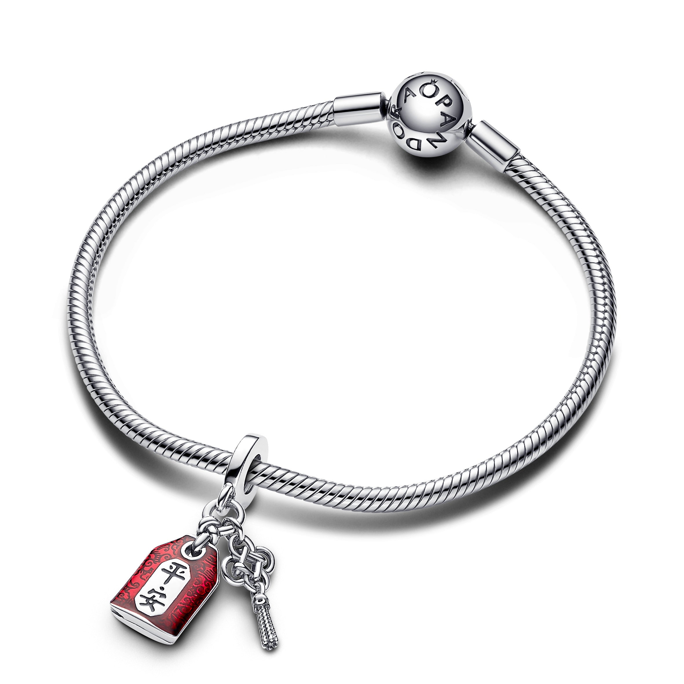 PANDORA Lucky Amulet Double Dangle Charm Charms Bracelet Charm Jewelry Gift