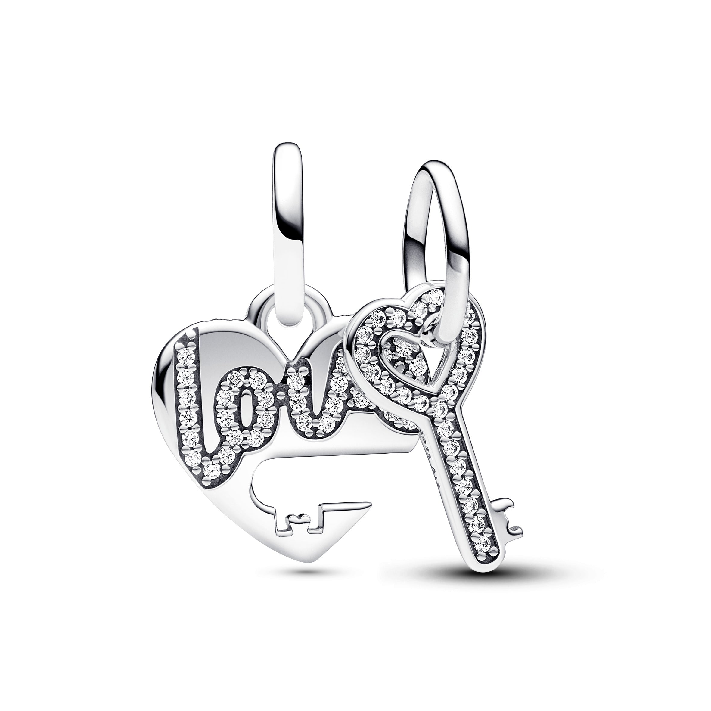 PANDORA Splittable Heart And Key Dangle Charm Charms Bracelet Charm Jewelry Gift