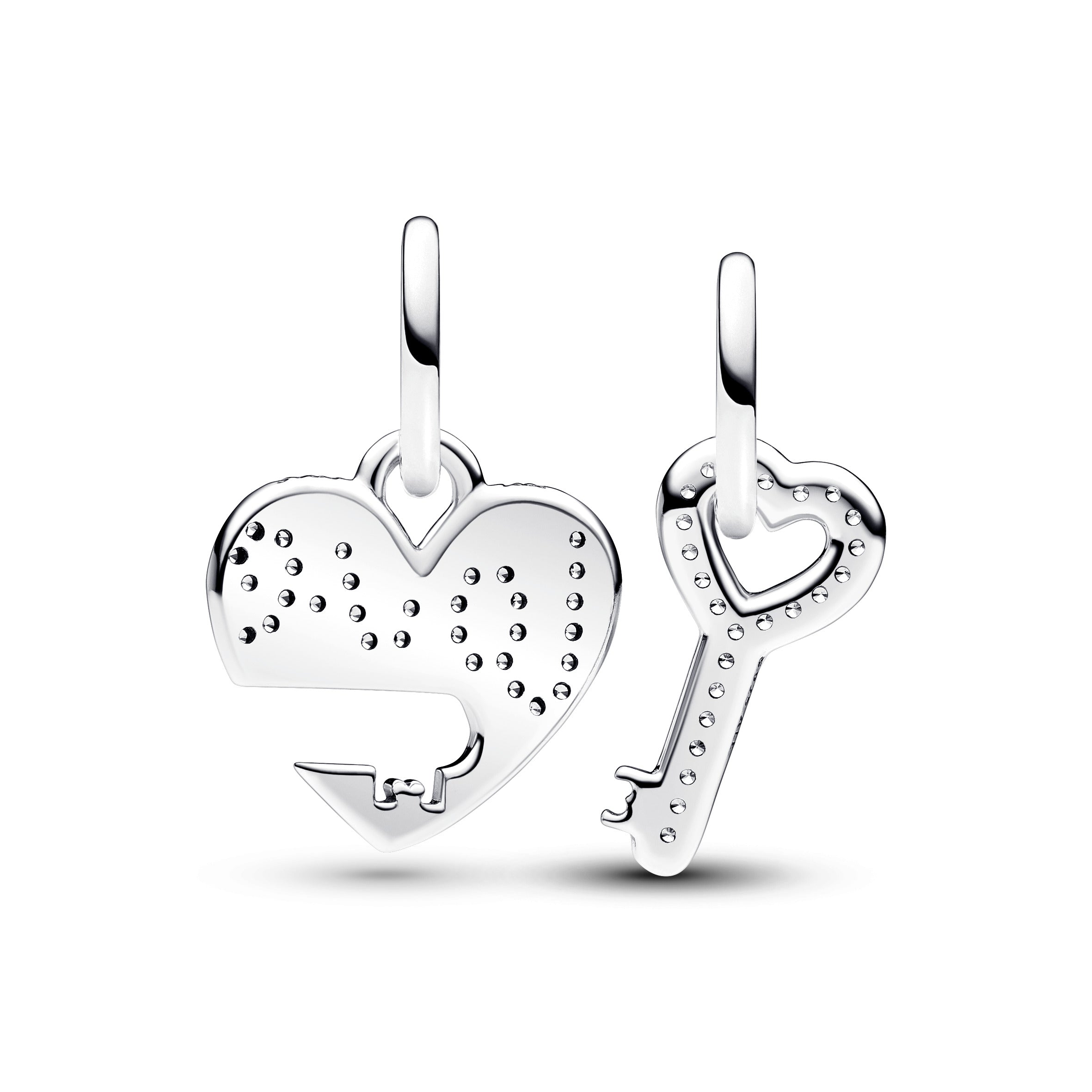 PANDORA Splittable Heart And Key Dangle Charm Charms Bracelet Charm Jewelry Gift