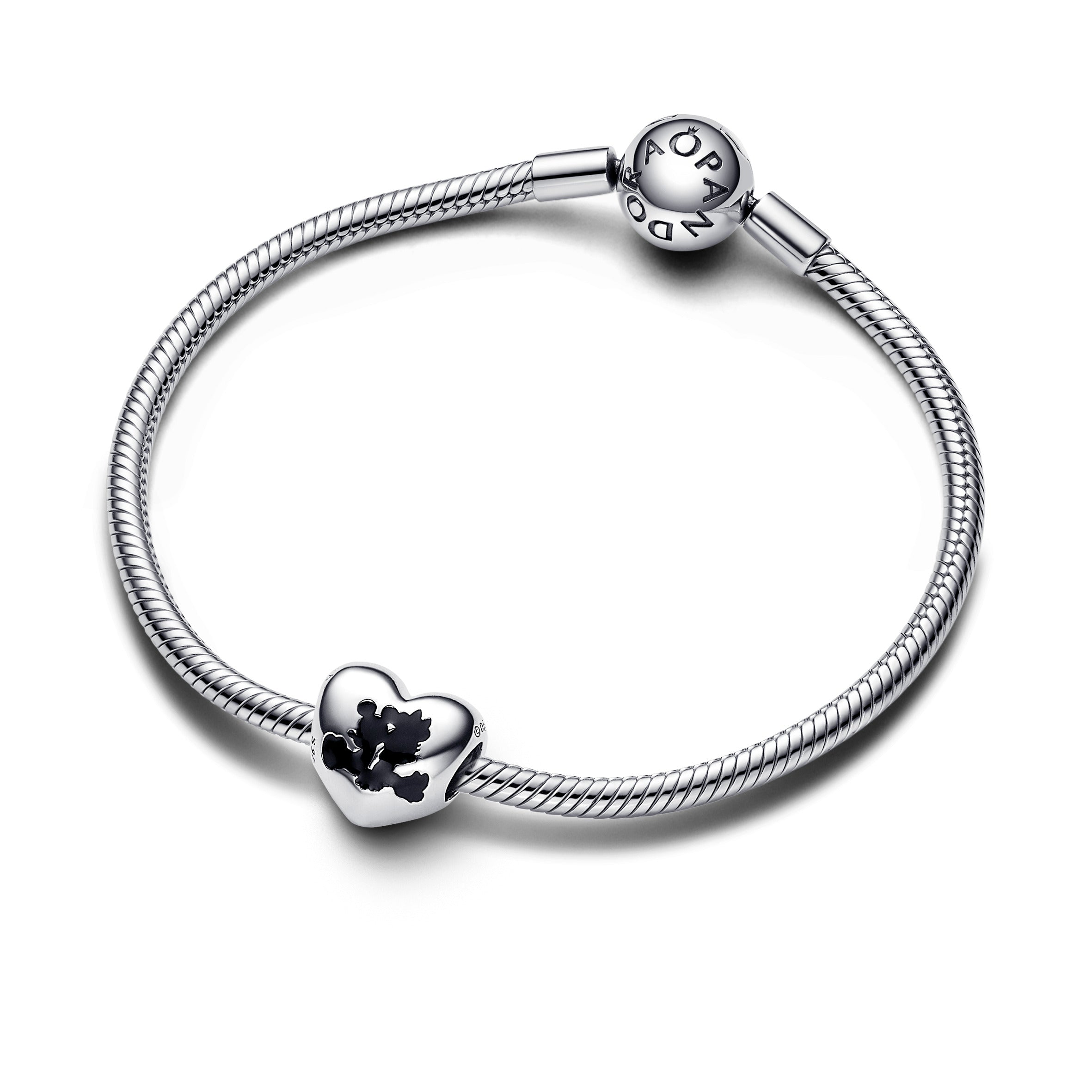 PANDORA Disney Mickey Mouse And Minnie Mouse Heart Charm Disney X PANDORA Charms Bracelet Charm Jewelry Gift