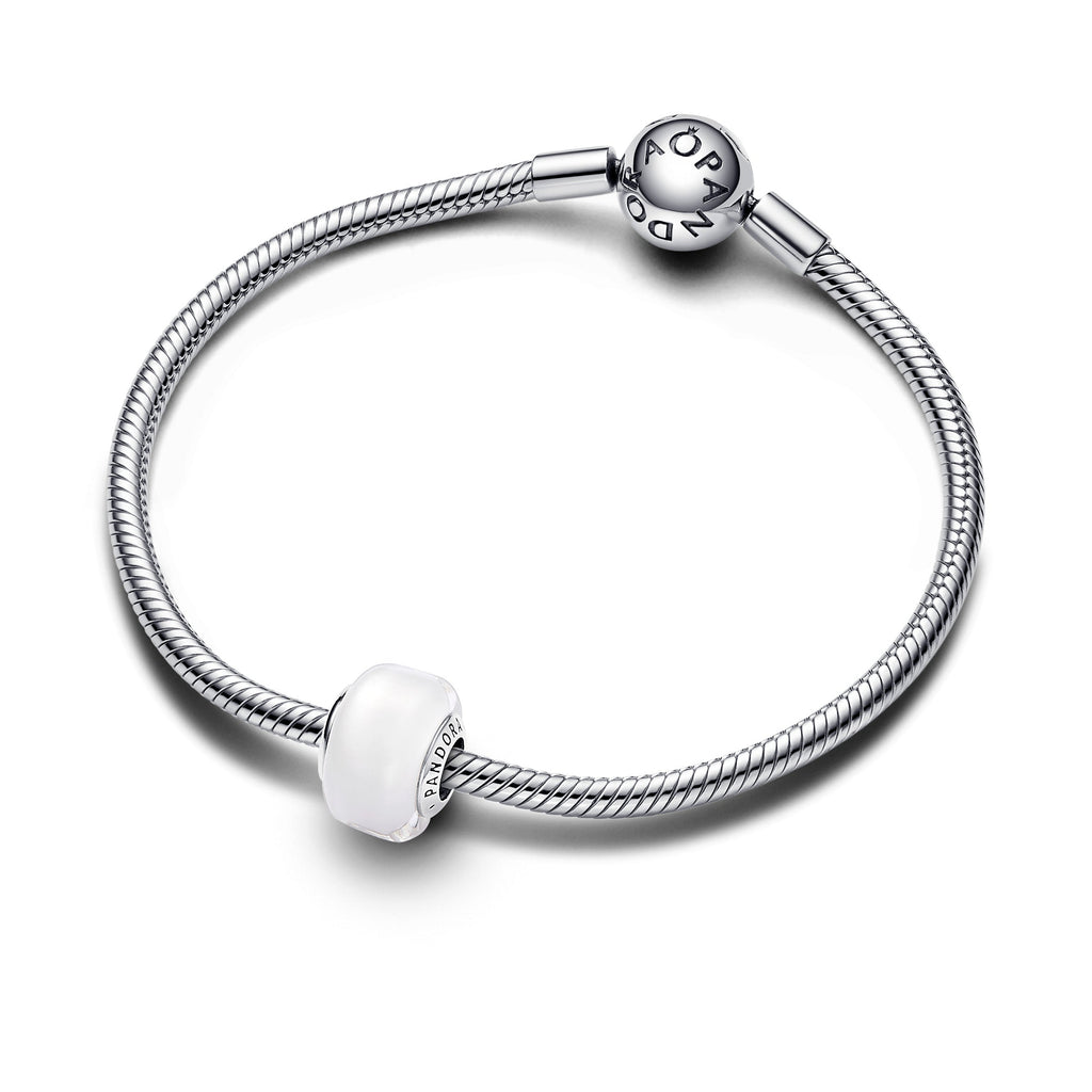 PANDORA White Mini Murano Glass Charm Charms Bracelet Charm Jewelry Gift