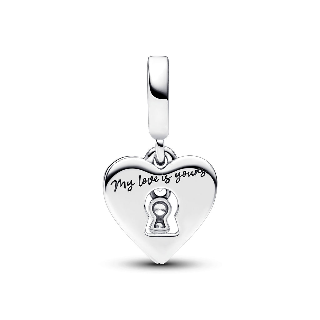 PANDORA Red Heart And Keyhole Double Dangle Charm Charms Bracelet Charm Jewelry Gift
