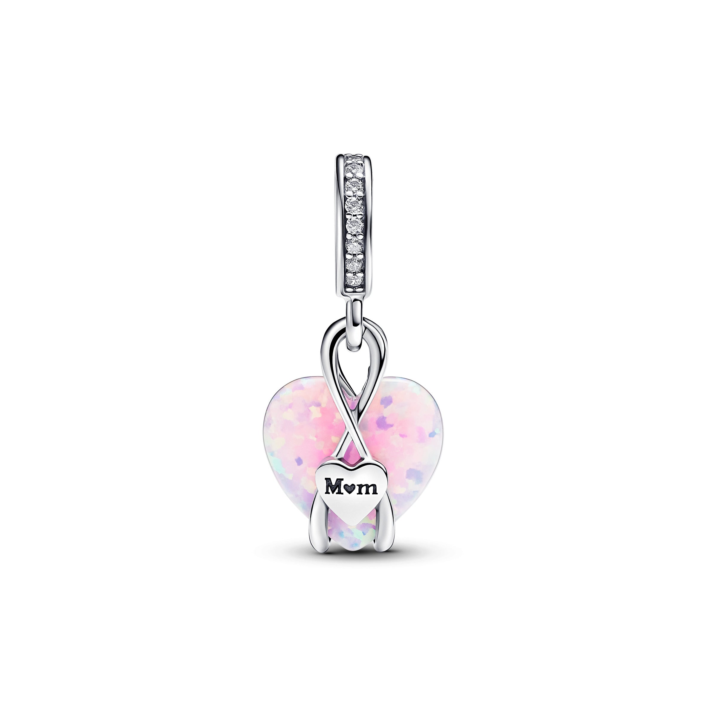 PANDORA Mom Opalescent Heart Dangle Charm Sterling Silver Mothers Day Charms Bracelet Charm Jewelry Gift