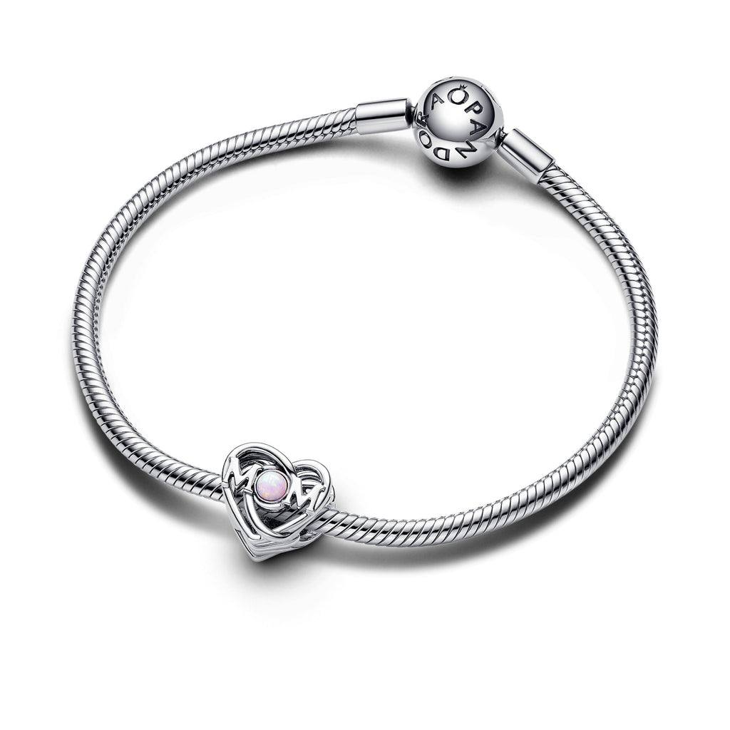 PANDORA Openwork Mom And Heart Charm Sterling Silver Mothers Day Charms Bracelet Charm Jewelry Gift