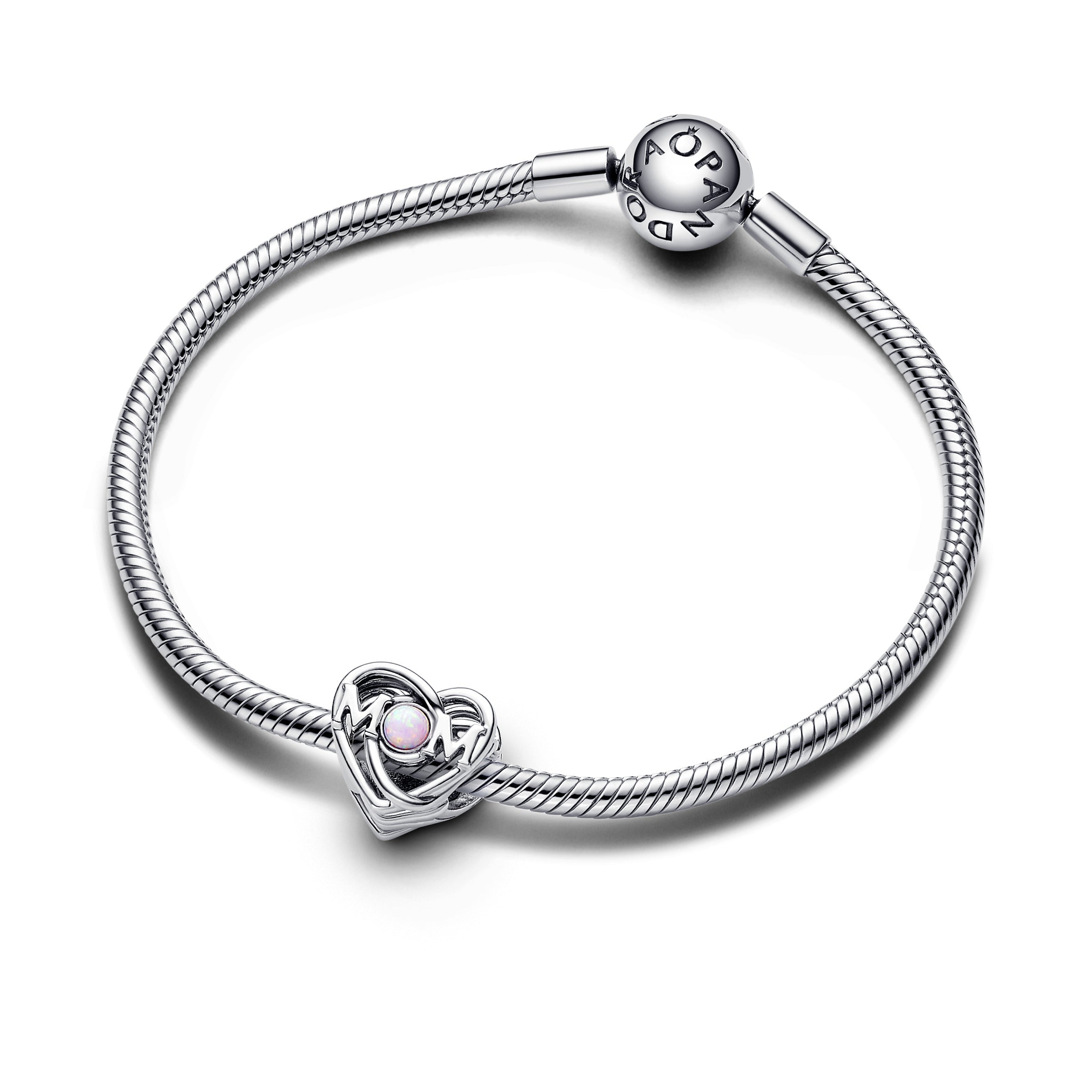 PANDORA Openwork Mom And Heart Charm Sterling Silver Mothers Day Charms Bracelet Charm Jewelry Gift
