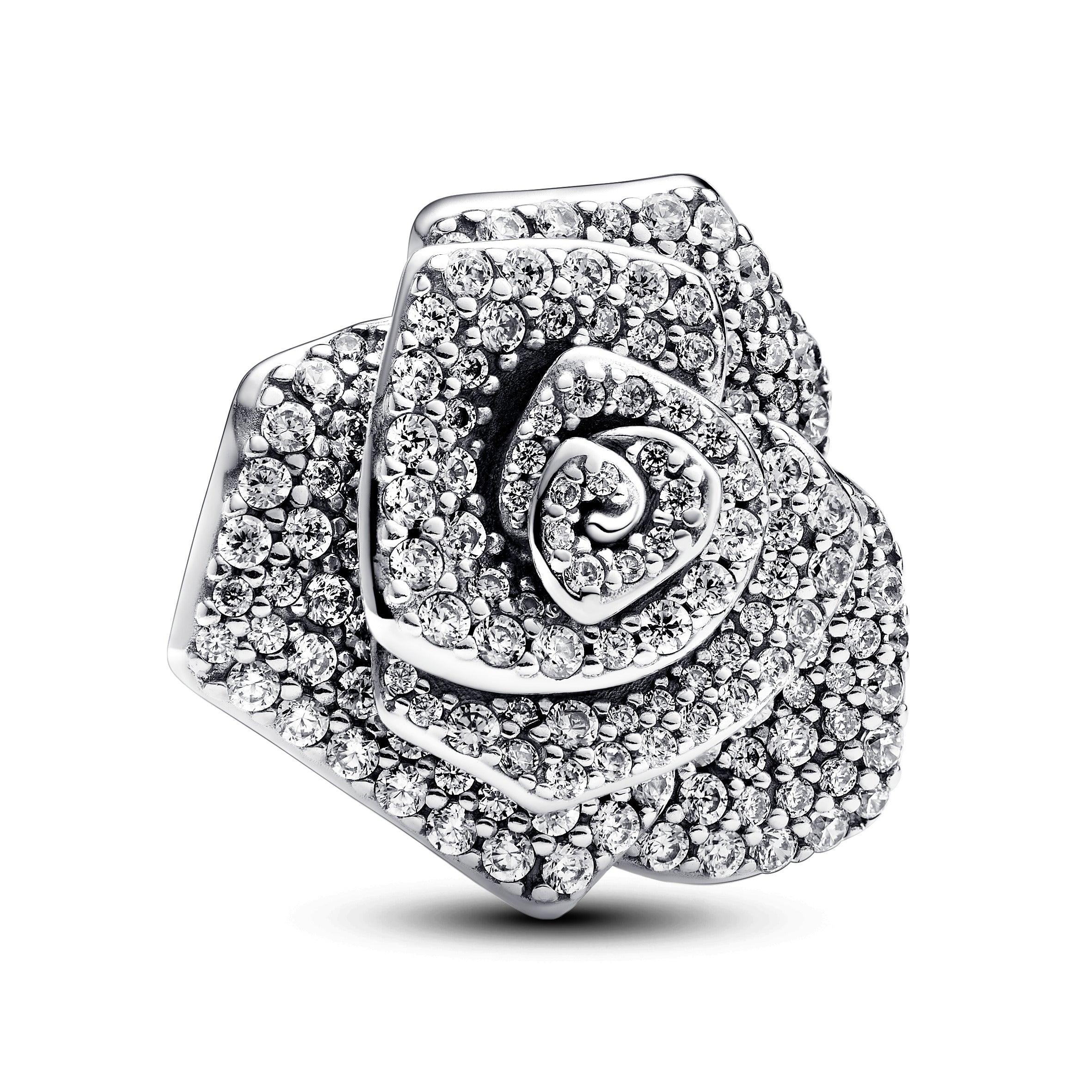 PANDORA Sparkling Rose In Bloom Oversized Charm Sterling Silver Charms Bracelet Charm Jewelry Gift