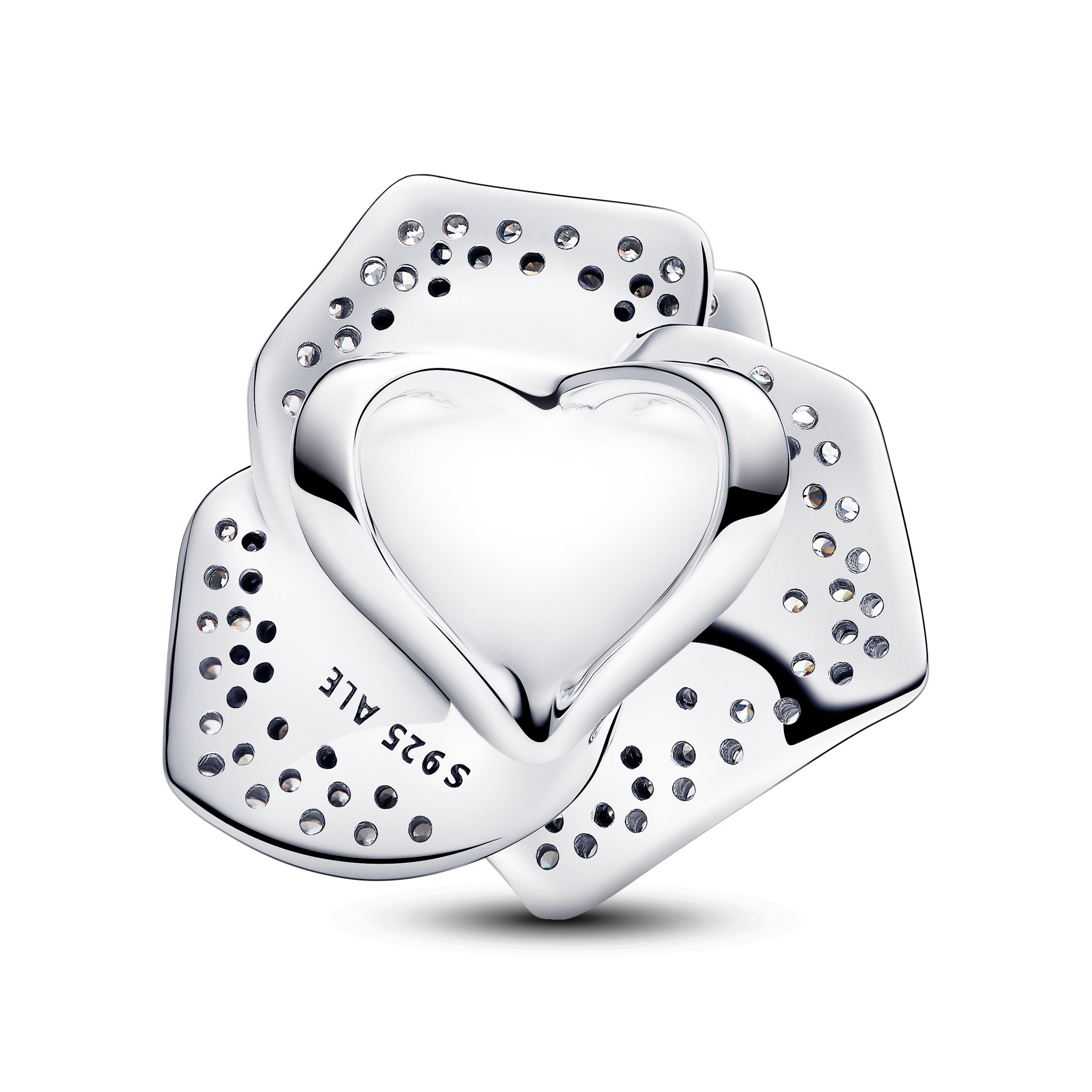 PANDORA Sparkling Rose In Bloom Oversized Charm Sterling Silver Charms Bracelet Charm Jewelry Gift