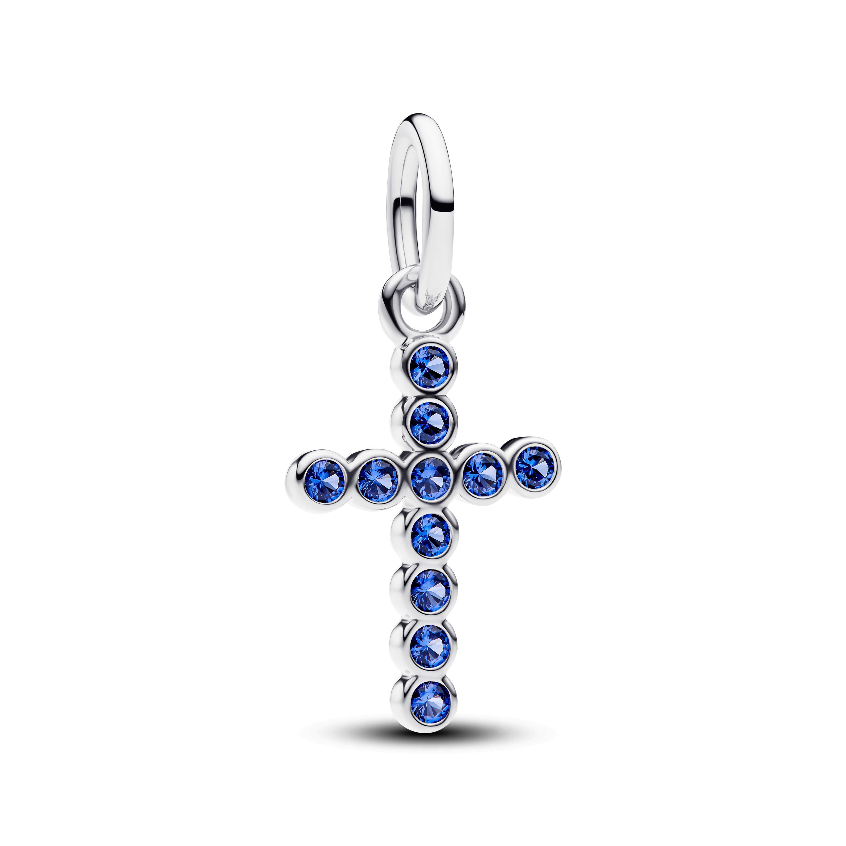 PANDORA Cross Dangle Charm Man Made Crystal Silver Symbols Charms Bracelet Charm Jewelry Gift