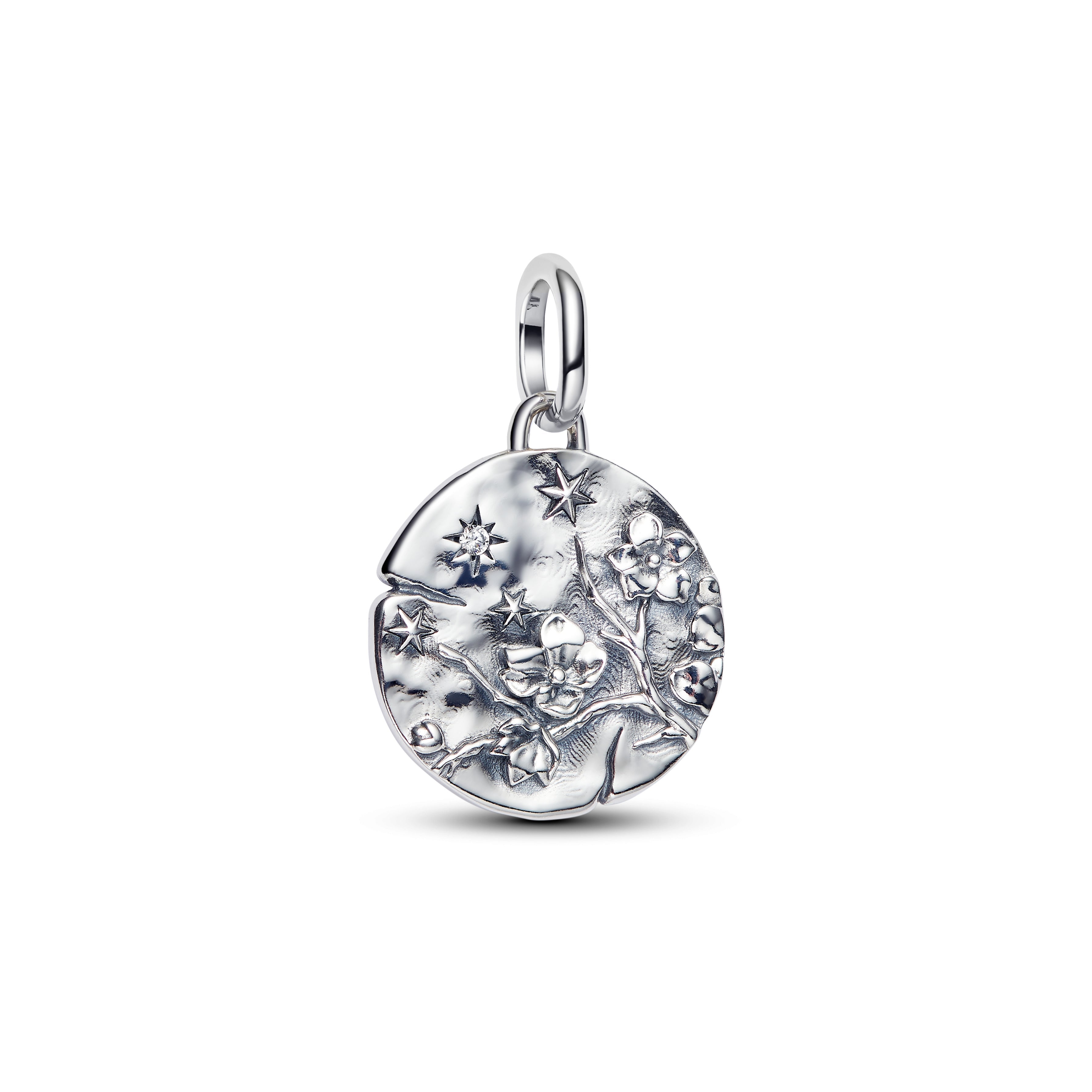 PANDORA Cherry Blossom Medallion Charm Sterling Silver Flowers Charms Bracelet Charm Jewelry Gift
