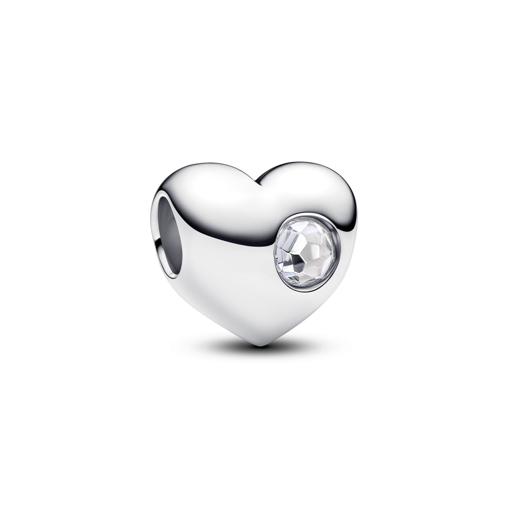 PANDORA Engravable Clear Stone Heart Charm Cubic Zirconia Be Love Charms Bracelet Charm Jewelry Gift