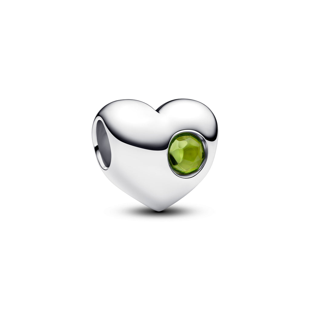 PANDORA Engravable Spring Green Stone Heart Charm Cubic Zirconia Be Love Charms Bracelet Charm Jewelry Gift