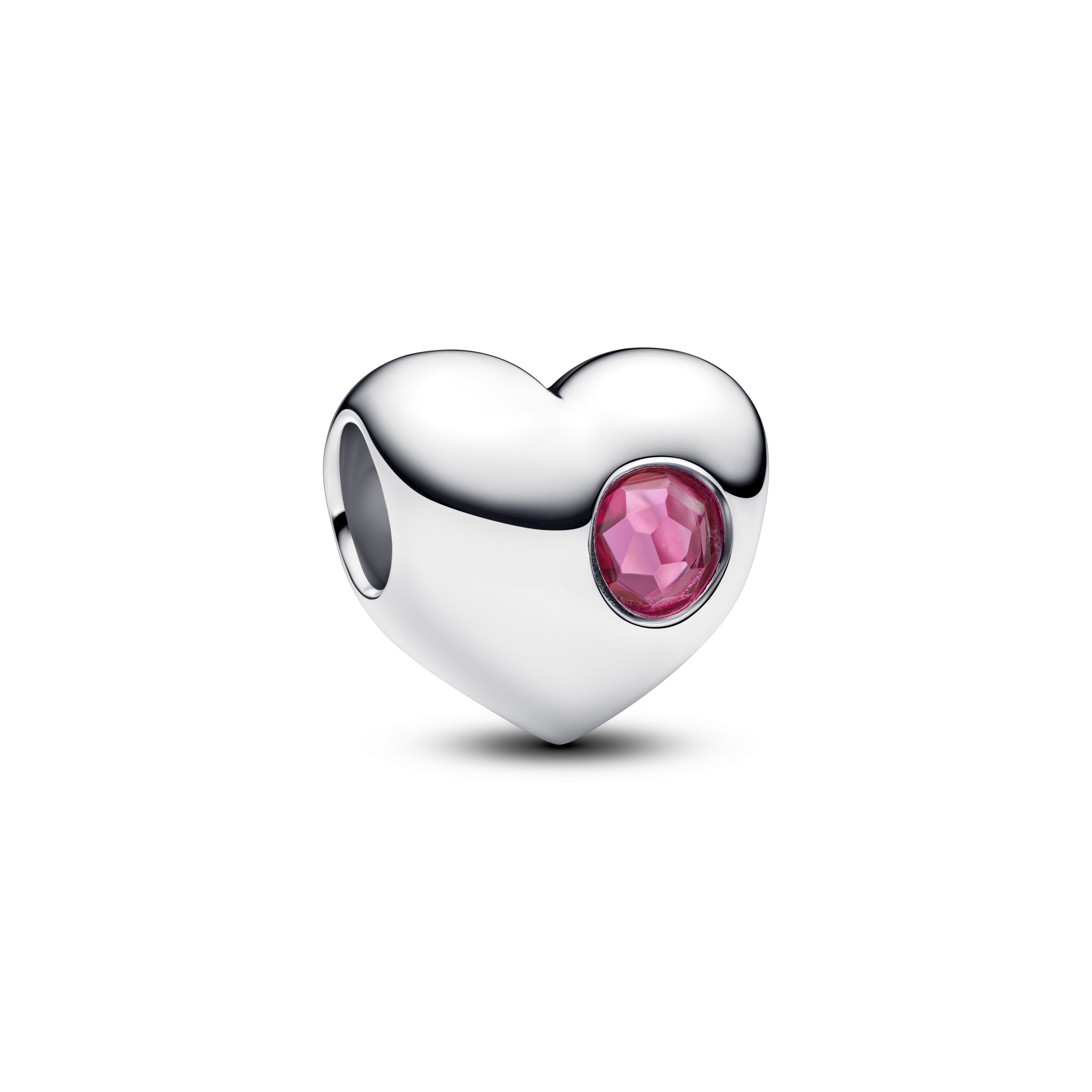 PANDORA Engravable Pink Stone Heart Charm Man Made Crystal Be Love Charms Bracelet Charm Jewelry Gift