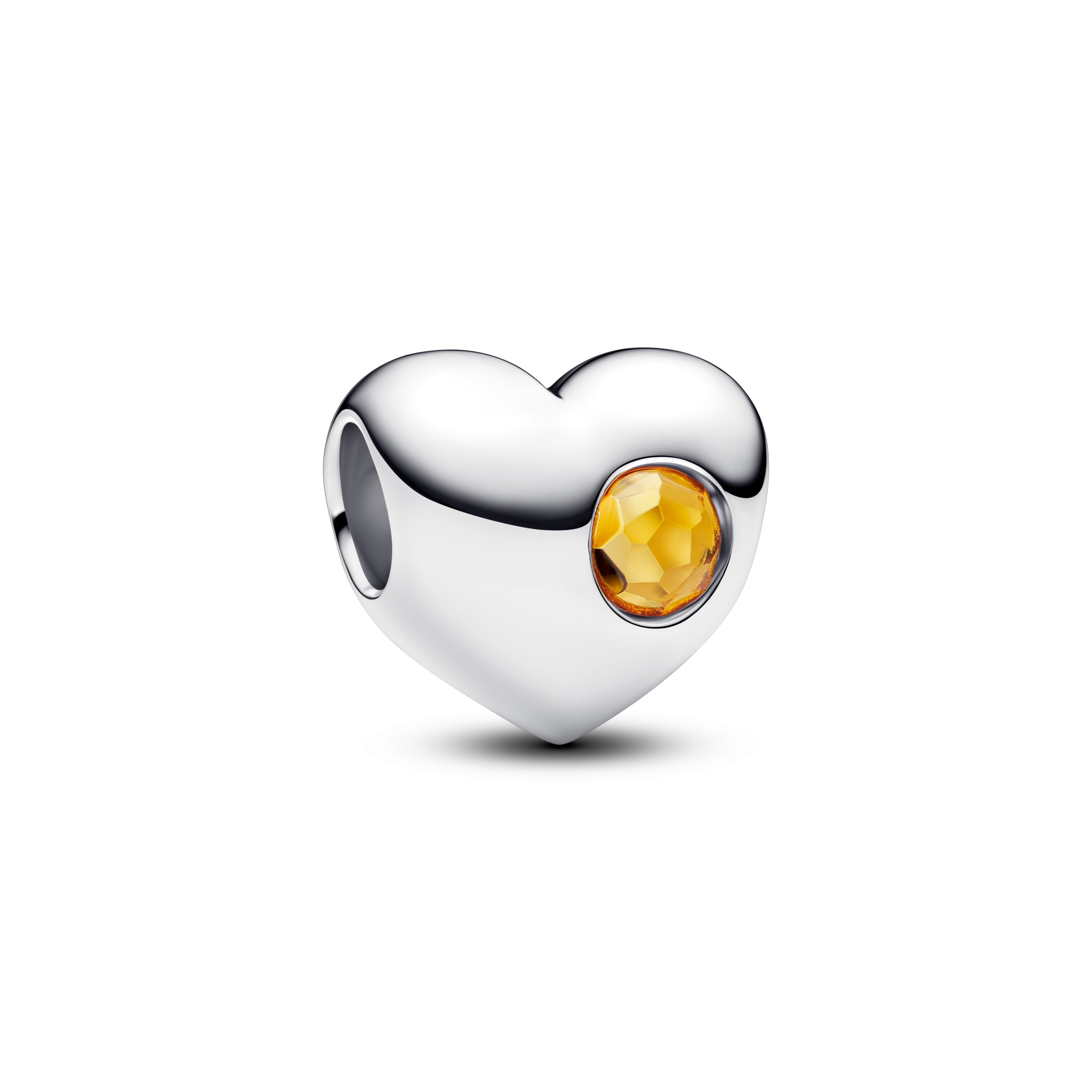 PANDORA Engravable Honey Stone Heart Charm Man Made Crystal Be Love Charms Bracelet Charm Jewelry Gift