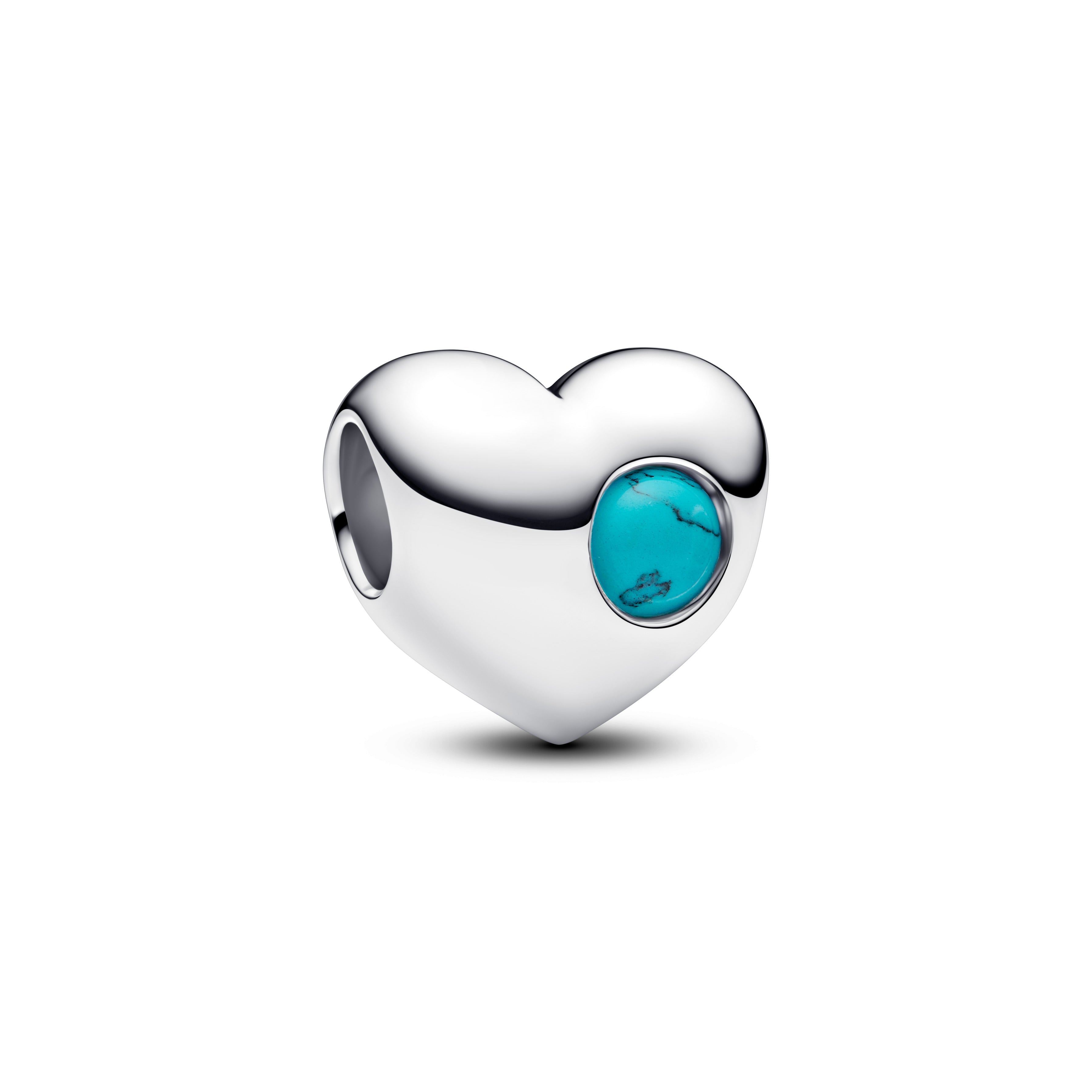 PANDORA Engravable Turquoise Blue Stone Heart Charm Imitation Turquoise Be Love Charms Bracelet Charm Jewelry Gift