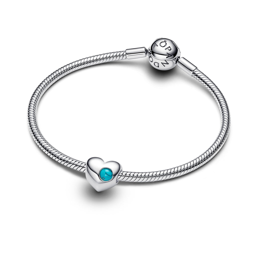 PANDORA Engravable Turquoise Blue Stone Heart Charm Imitation Turquoise Be Love Charms Bracelet Charm Jewelry Gift