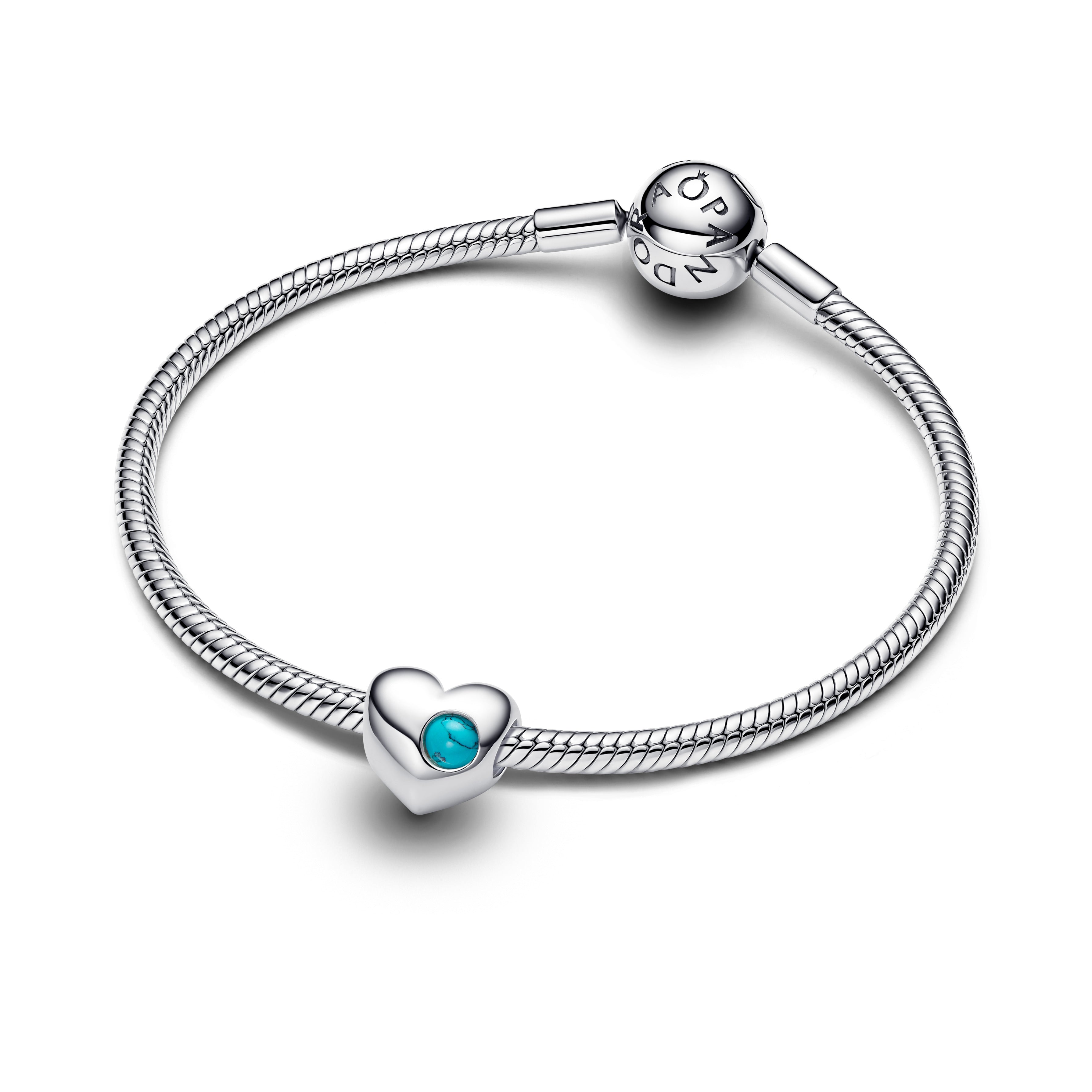 PANDORA Engravable Turquoise Blue Stone Heart Charm Imitation Turquoise Be Love Charms Bracelet Charm Jewelry Gift