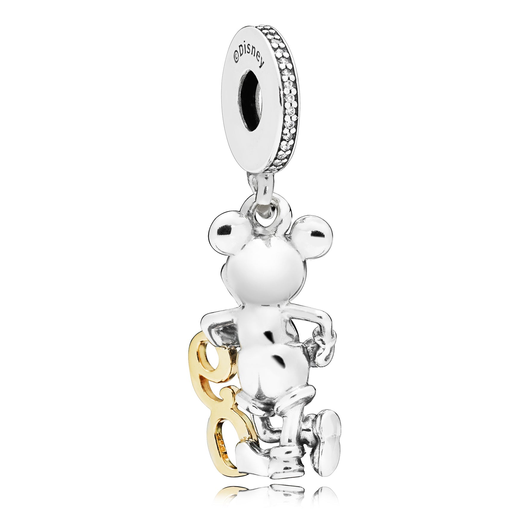 PANDORA Disney Mickey Mouse 90th Anniversary Dangle Charm 14K Gold Disney X PANDORA Charms Bracelet Charm Jewelry Gift