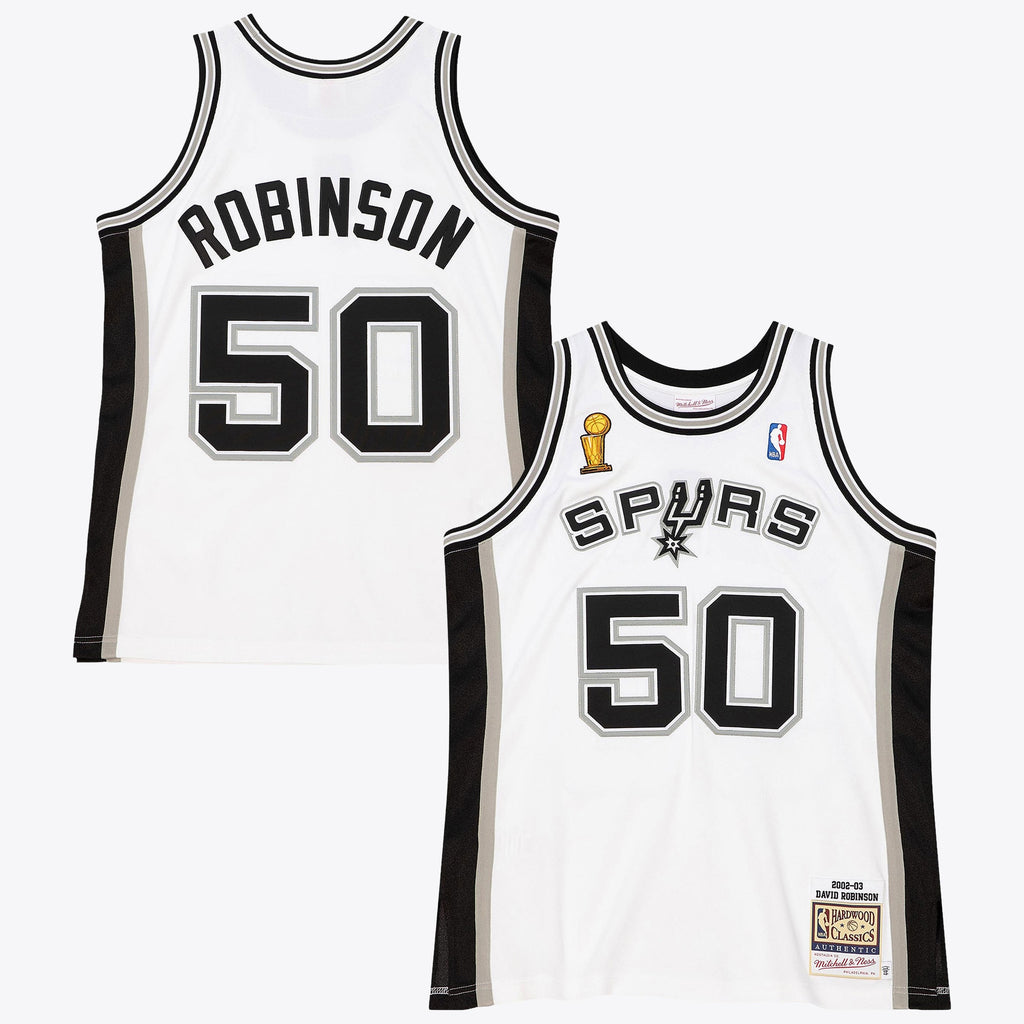 San Antonio Spurs NBA Mitchell & Ness David Robinson 2002 Home Finals Authentic Jersey - White