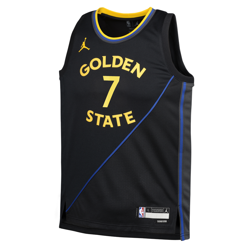 Golden State Warriors NBA Jordan Brand Statement Edition Swingman Jersey - Black - Kristaps Porziņģis - Youth