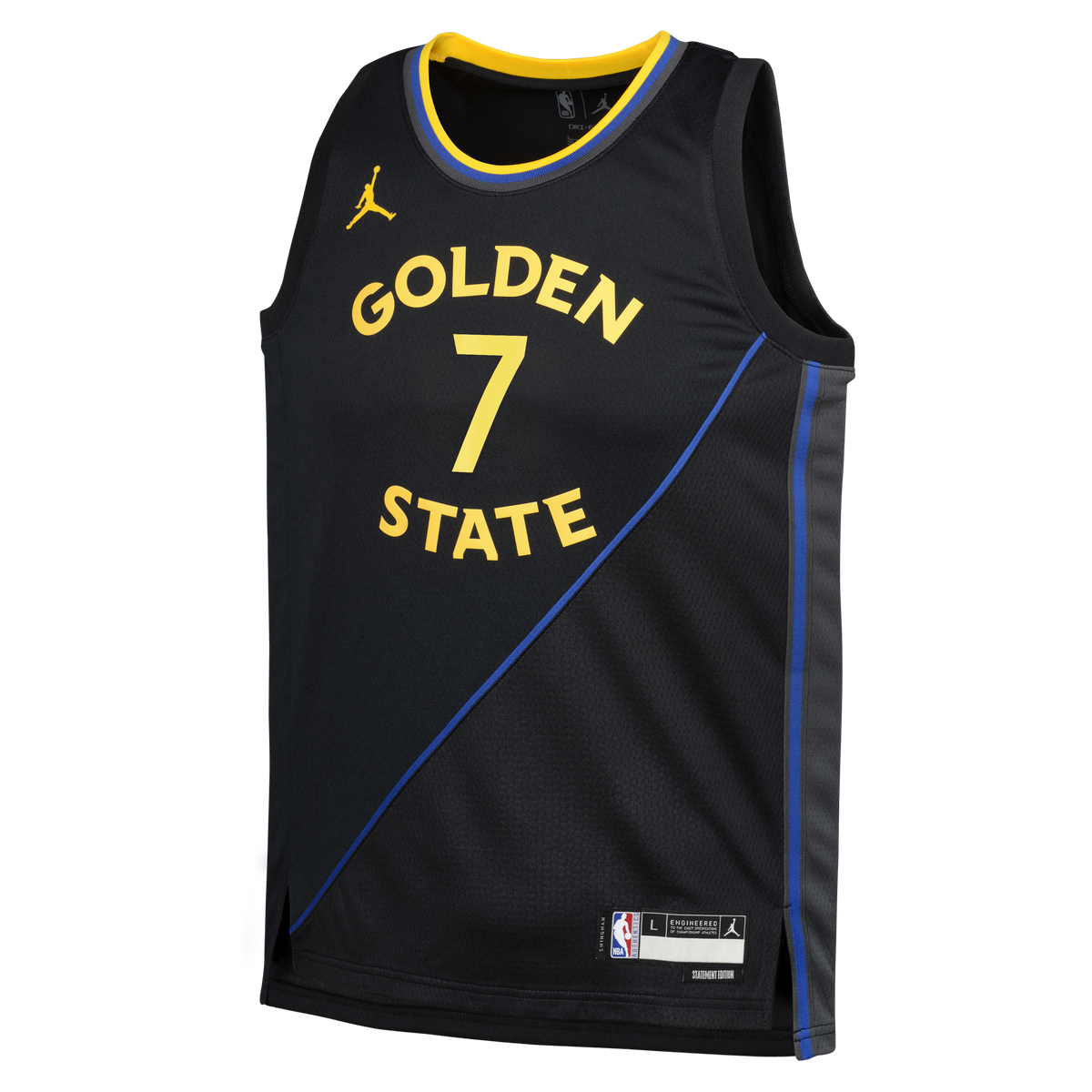 Golden State Warriors NBA Jordan Brand Statement Edition Swingman Jersey - Black - Kristaps Porziņģis - Youth