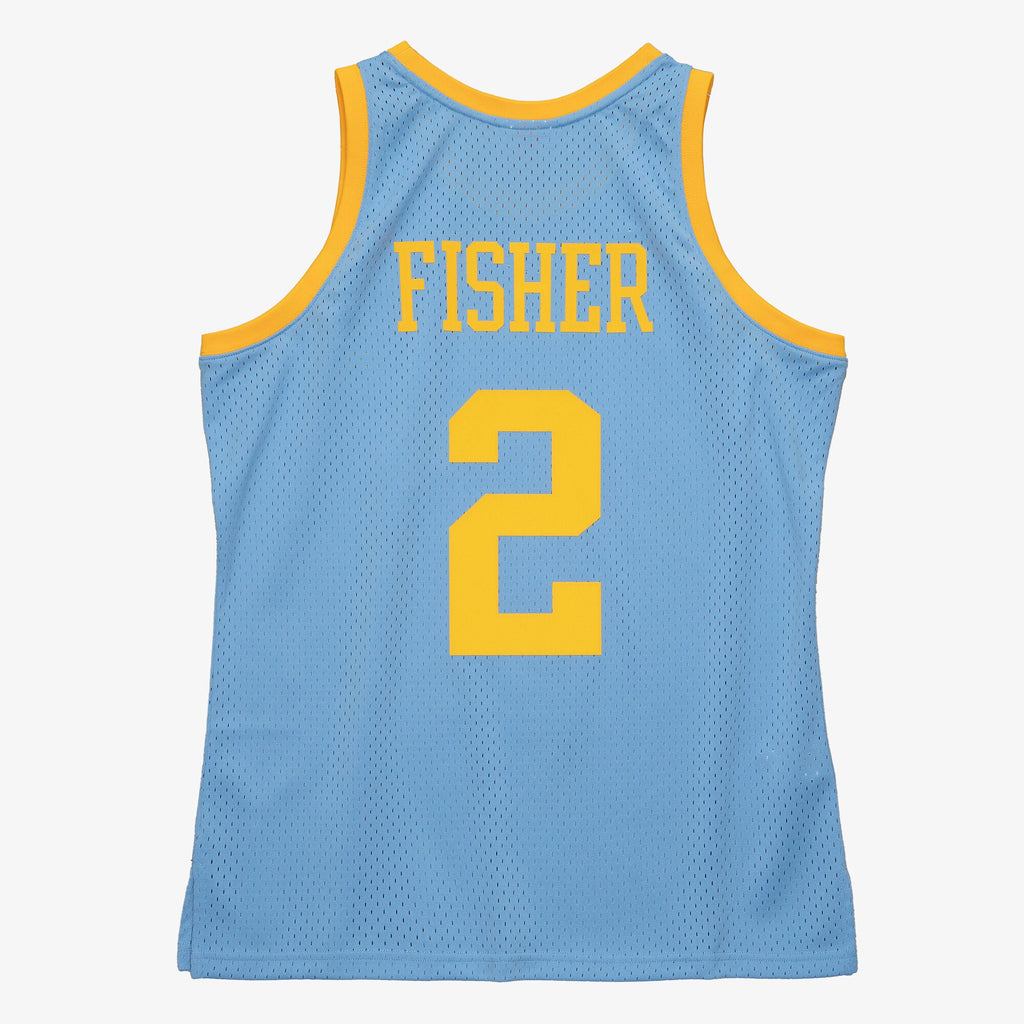 Los Angeles Lakers NBA Mitchell & Ness Derek Fisher 2001 Swingman Authentic Jersey - Columbia Blue