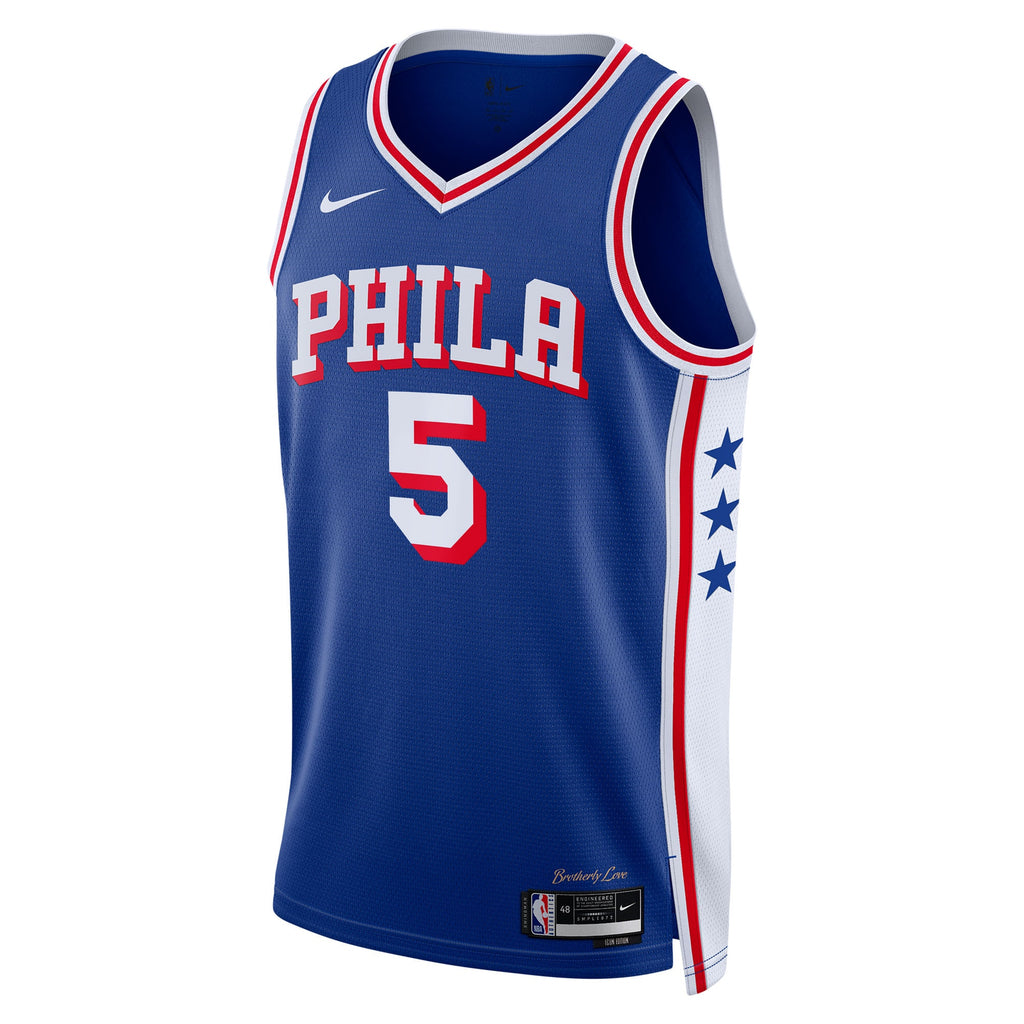 Philadelphia 76ers NBA Nike Icon Edition Swingman Jersey - Royal - Quentin Grimes - Unisex