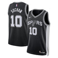 San Antonio Spurs NBA Nike Icon Edition Swingman Jersey - Black - Jeremy Sochan - Unisex